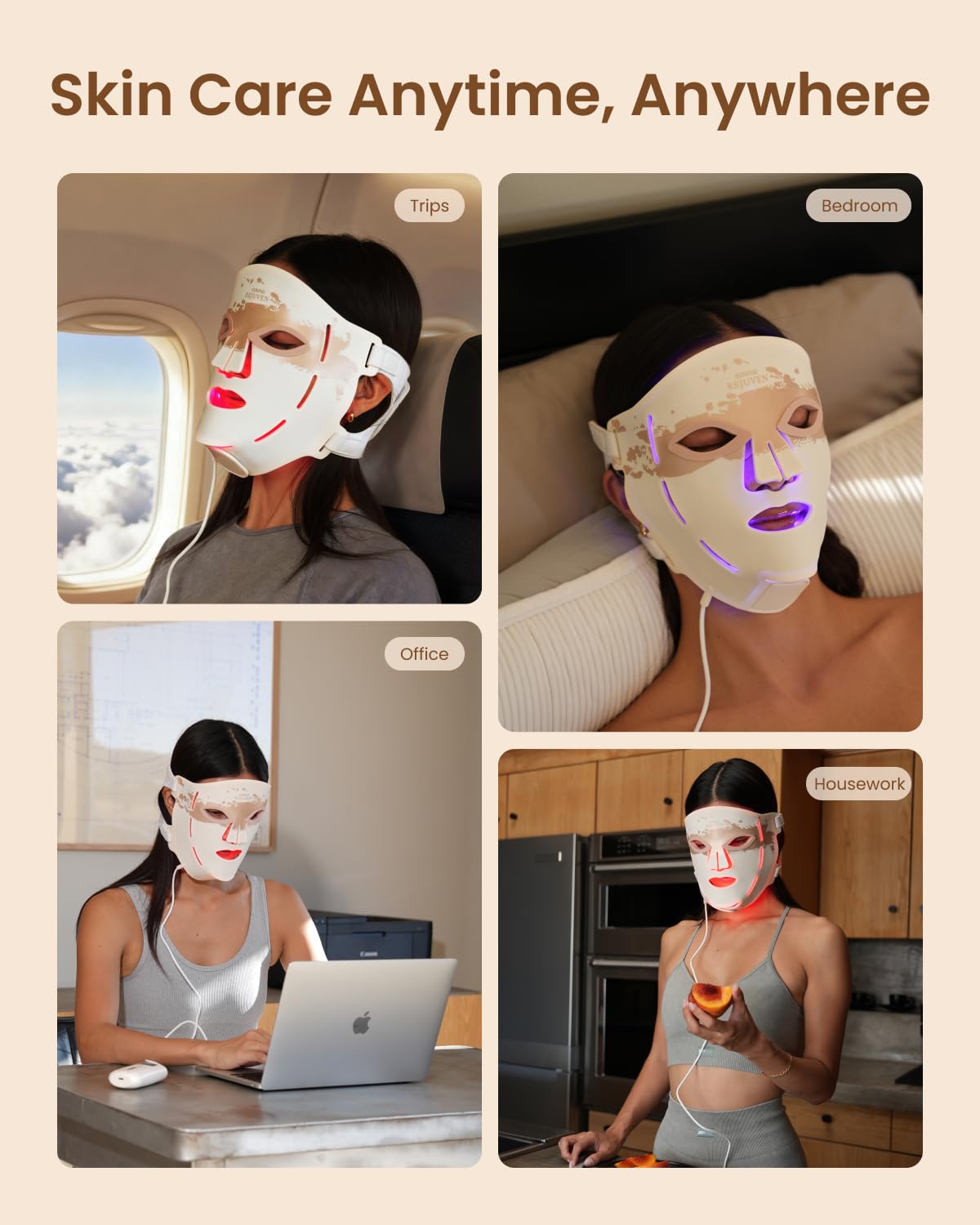 LED Red Light Therapy Facial Mask