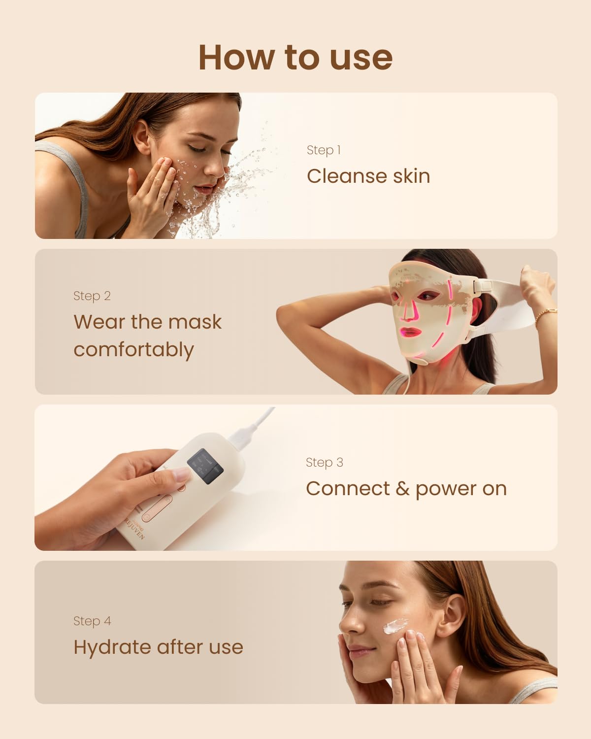 LED Red Light Therapy Facial Mask