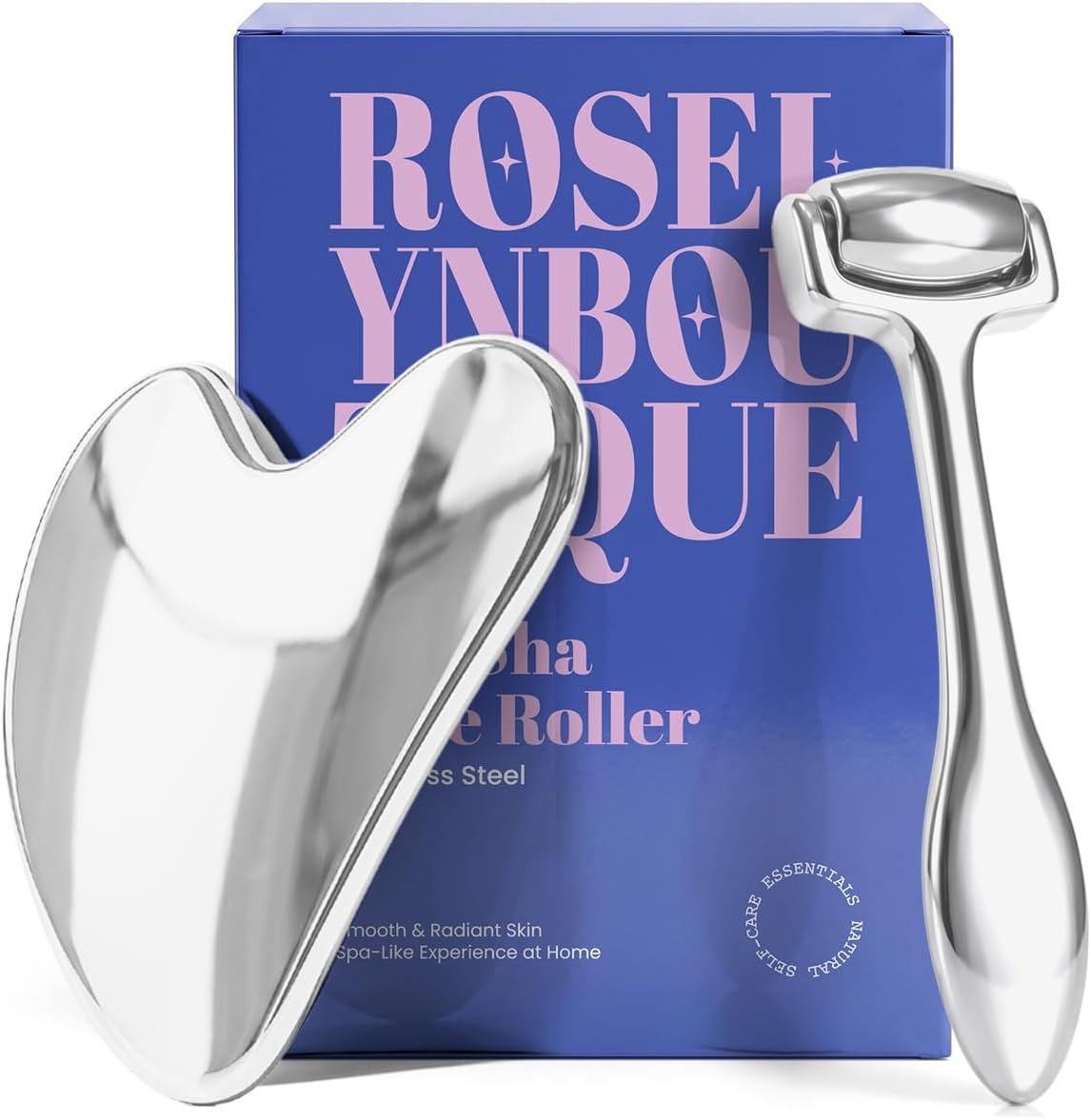 Stainless Steel Gua Sha and Roller Set