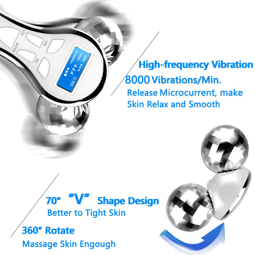 4D Microcurrent Facial Massage Roller Device
