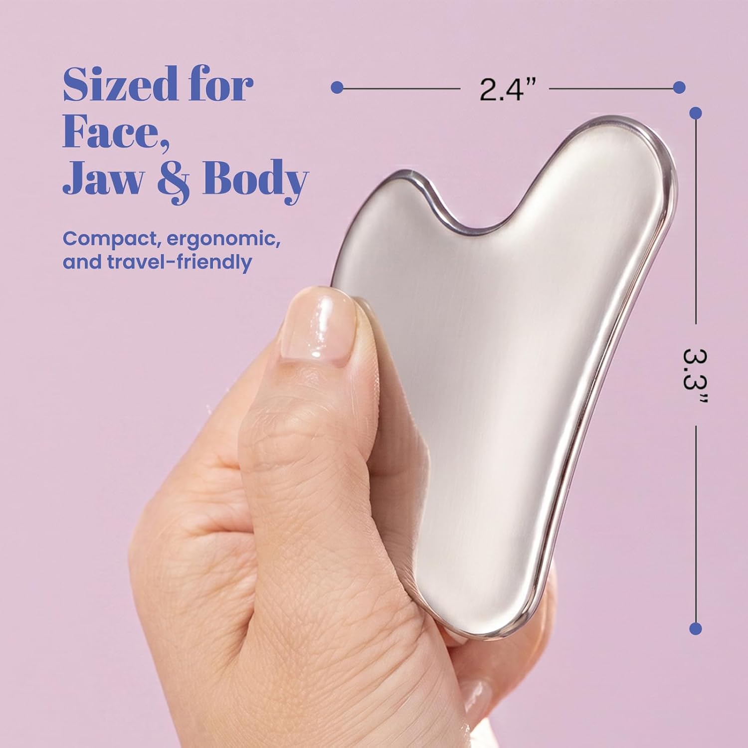 Stainless Steel Gua Sha and Roller Set