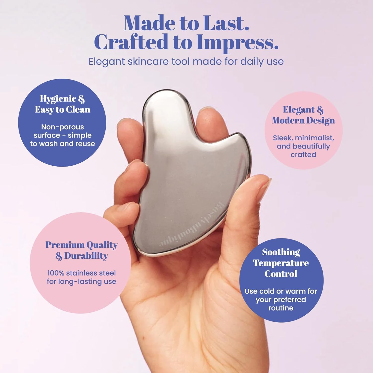 Stainless Steel Gua Sha and Roller Set