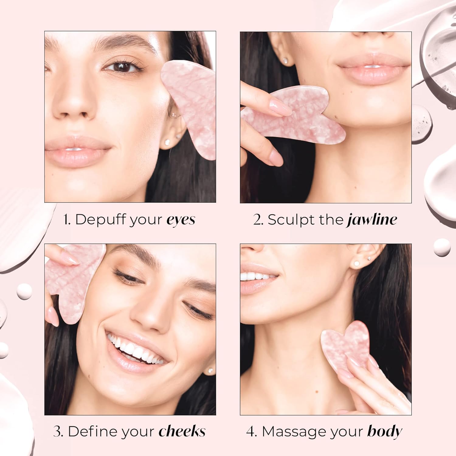Rose Quartz Gua Sha Facial Tool