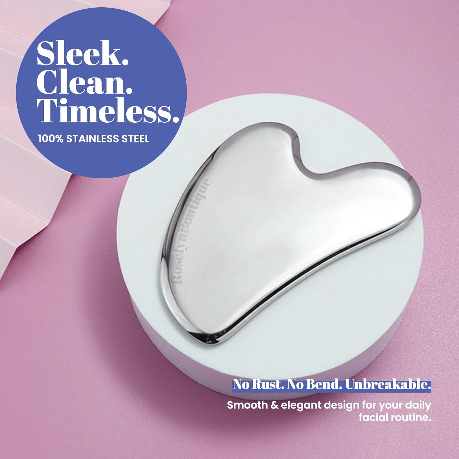 Stainless Steel Gua Sha and Roller Set